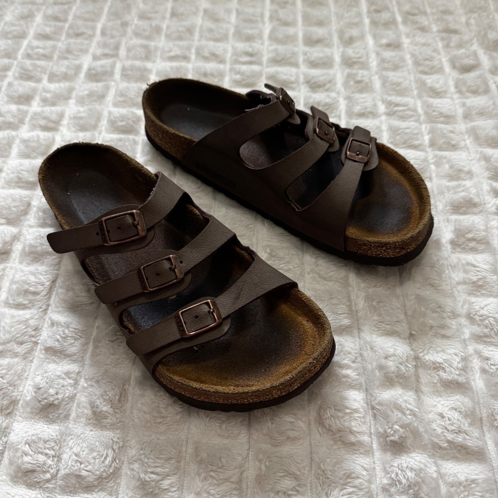Birkenstock 38 Narrow Florida Soft Footbed Three Strap Sandals US 7